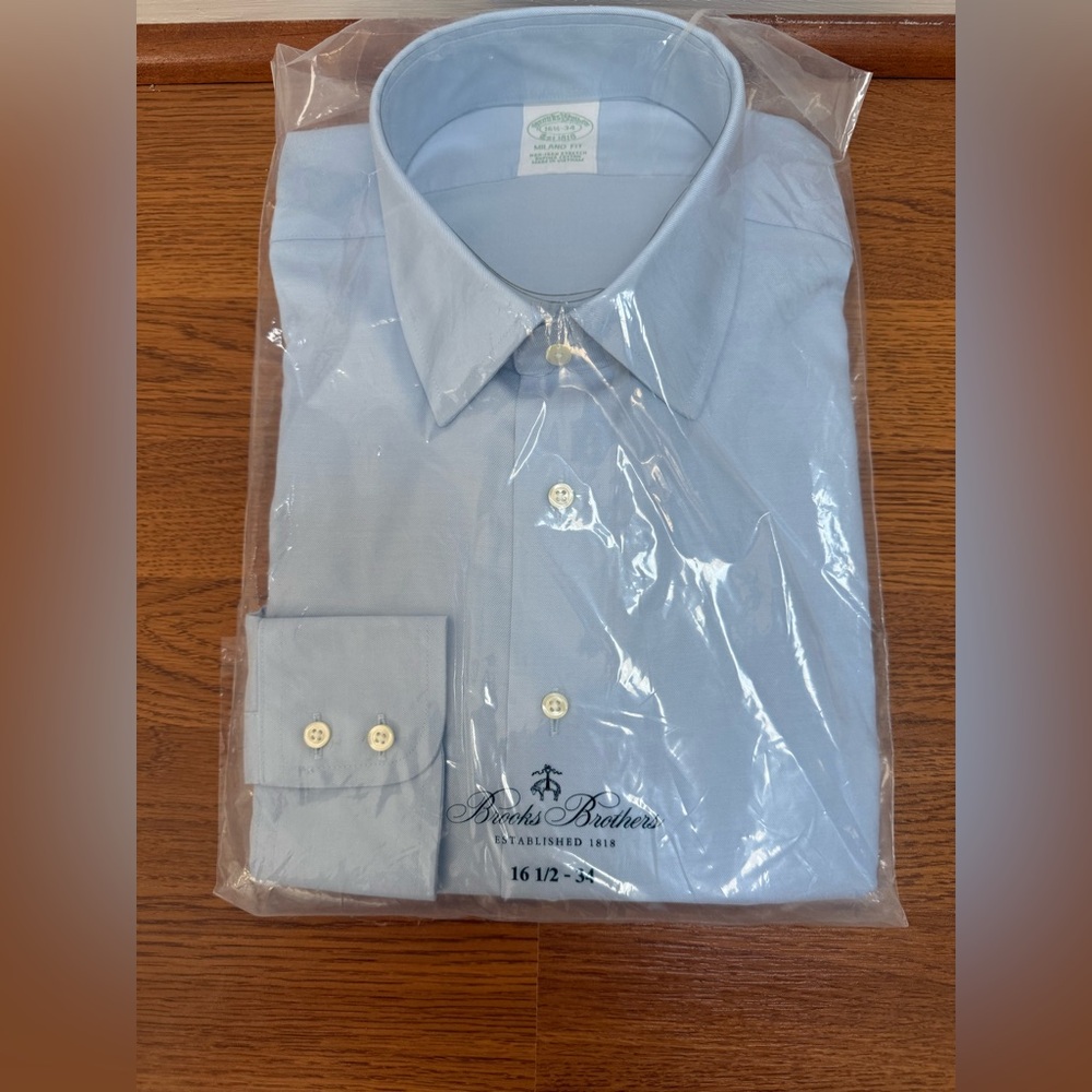 Brooks Brothers Sky Blue Dress Shirt - Milano Fit